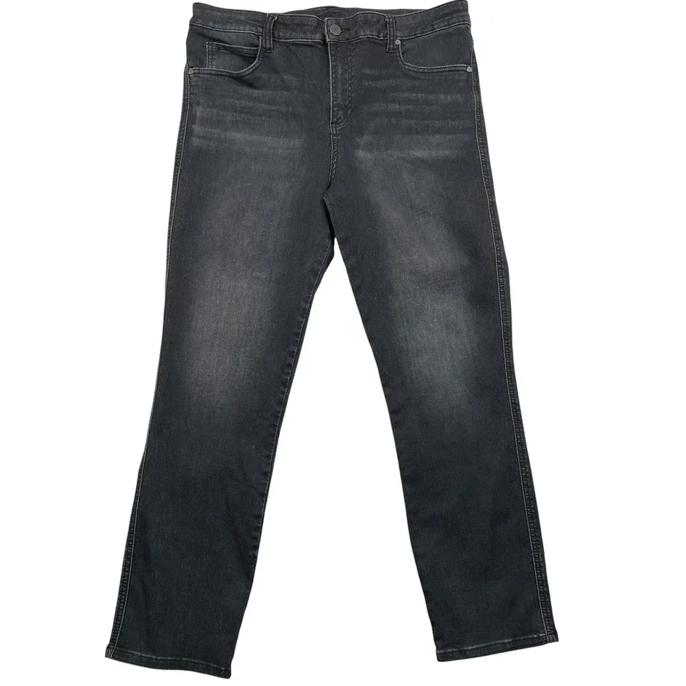 Kut from the Kloth Jeans Womens 16 Black High Rise Ankle Slim Straight SP327MA7
